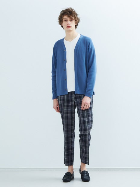 ライトウールスリムテーパード チェックパンツ