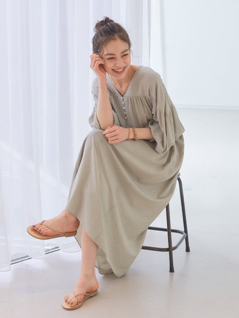 ストライプヨークワンピース