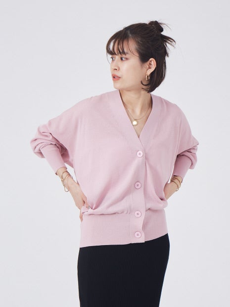 【アンサンブル対応】Vネックオーバーカーディガン