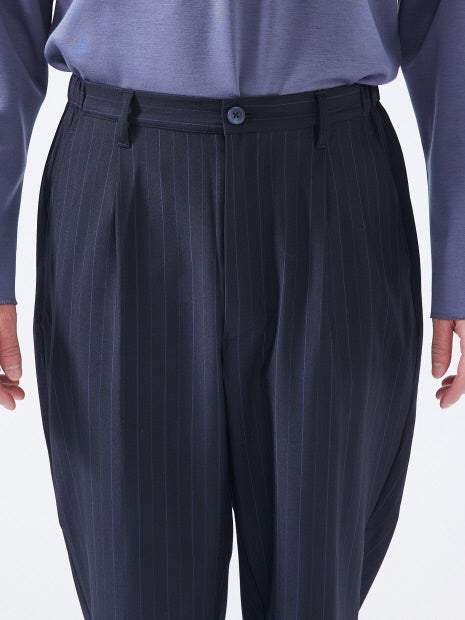 【ペンストライプ】ワイド テーパードパンツ