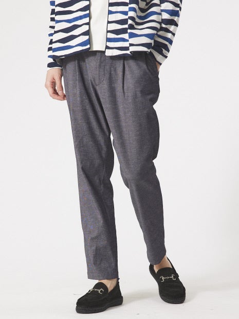 【多機能/シェルタリングドライ】リネン混 イージー スラックス