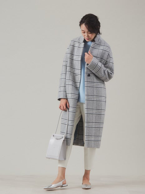 カシミヤ混ボートハイネックプルオーバー