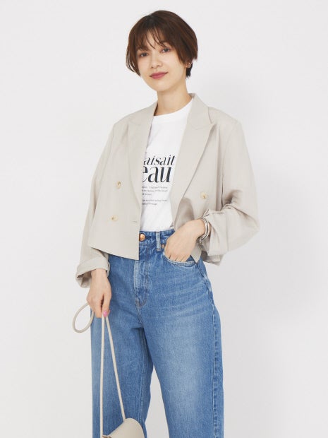 【セットアップ対応】ショートダブルジャケット