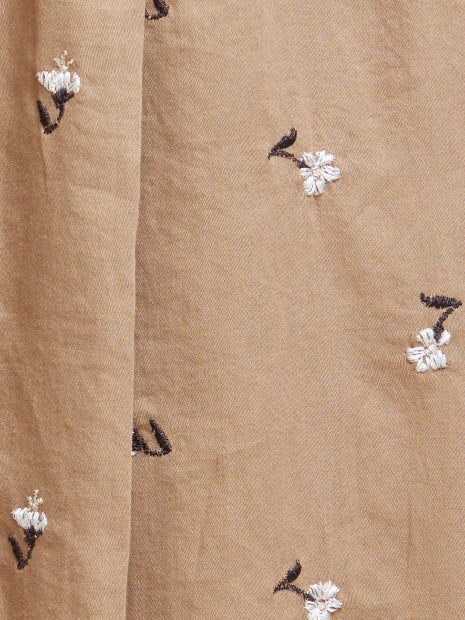 小花刺繍ワイドパンツ