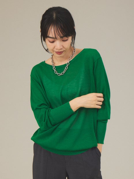 【アンサンブル対応】シアーウール2WAYニットプルオーバー