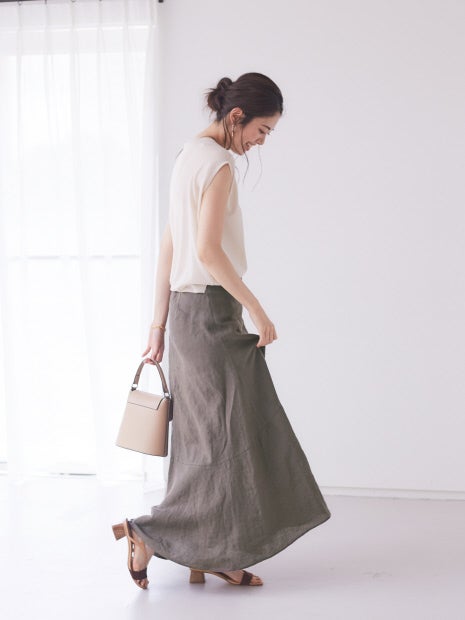麻製品染マキシスカート