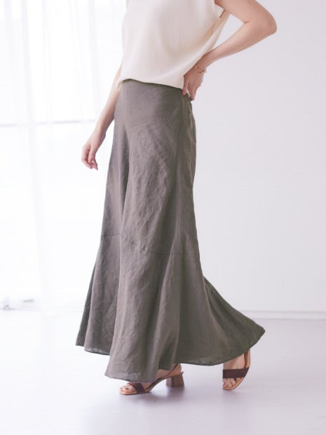 麻製品染マキシスカート