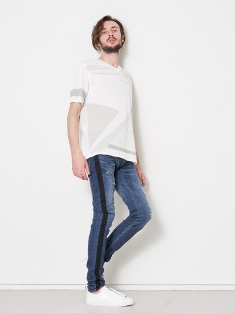 ポリエステルブークレー パッチワークニット