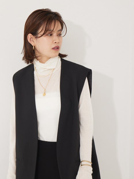 ウール混タートルネックニットプルオーバー