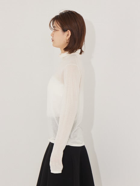 ウール混タートルネックニットプルオーバー