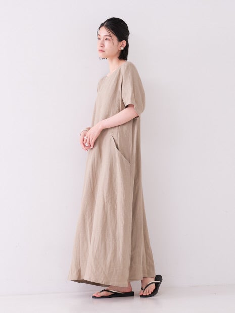 フレンチリネンフレアワンピース