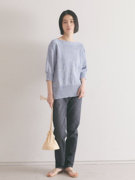ギマコットンボートネックニット