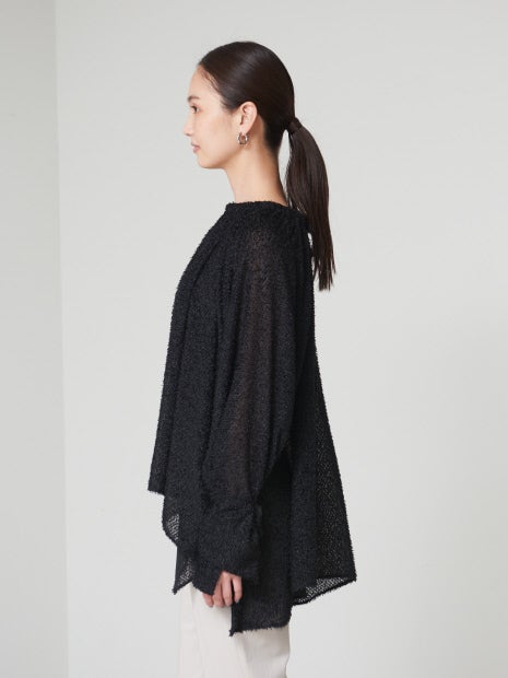 マルチネックジャガードギャザーブラウス