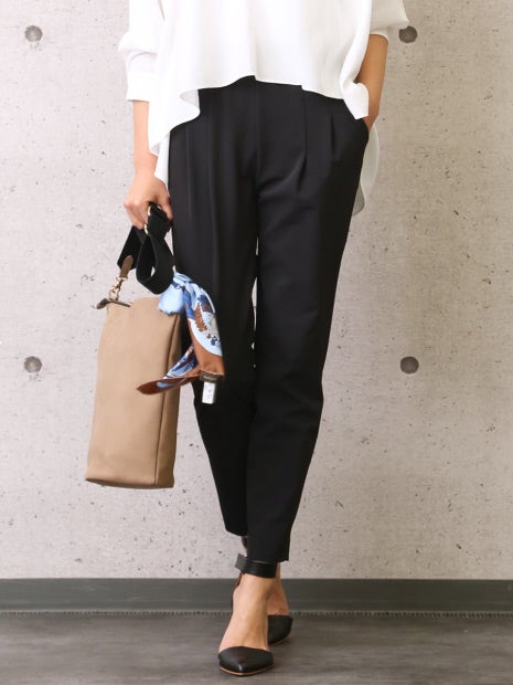 2WAYストレッチタックパンツ【off white/black】【GOOD LUCK PANTS】