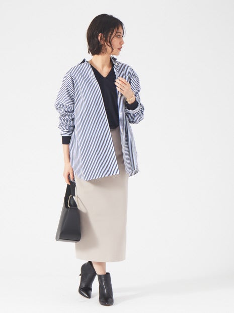 【セットアップ対応】Vネックゆったりニットプルオーバー