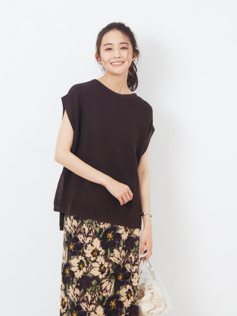 リネンライクノースリーブチュニック