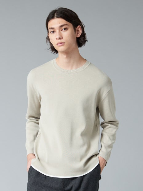 総針 プルオーバー クルーネック ニット