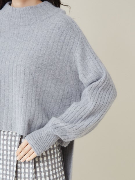【定番】ウールクルーネックニットプルオーバー