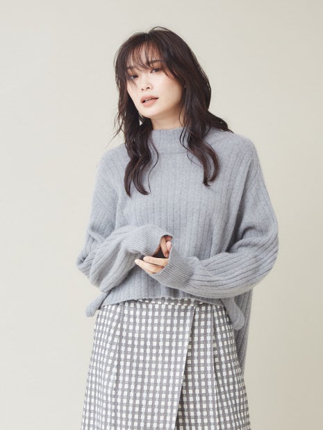 【定番】ウールクルーネックニットプルオーバー
