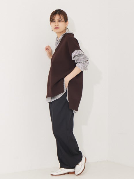 【セットアップ対応】ニットロングベスト