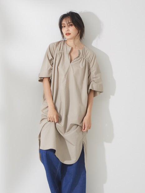 ドロストギャザーワンピース