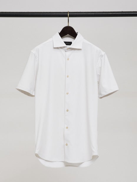【FLEX SHIRTS】接触冷感 ペンストライプ 半袖シャツ