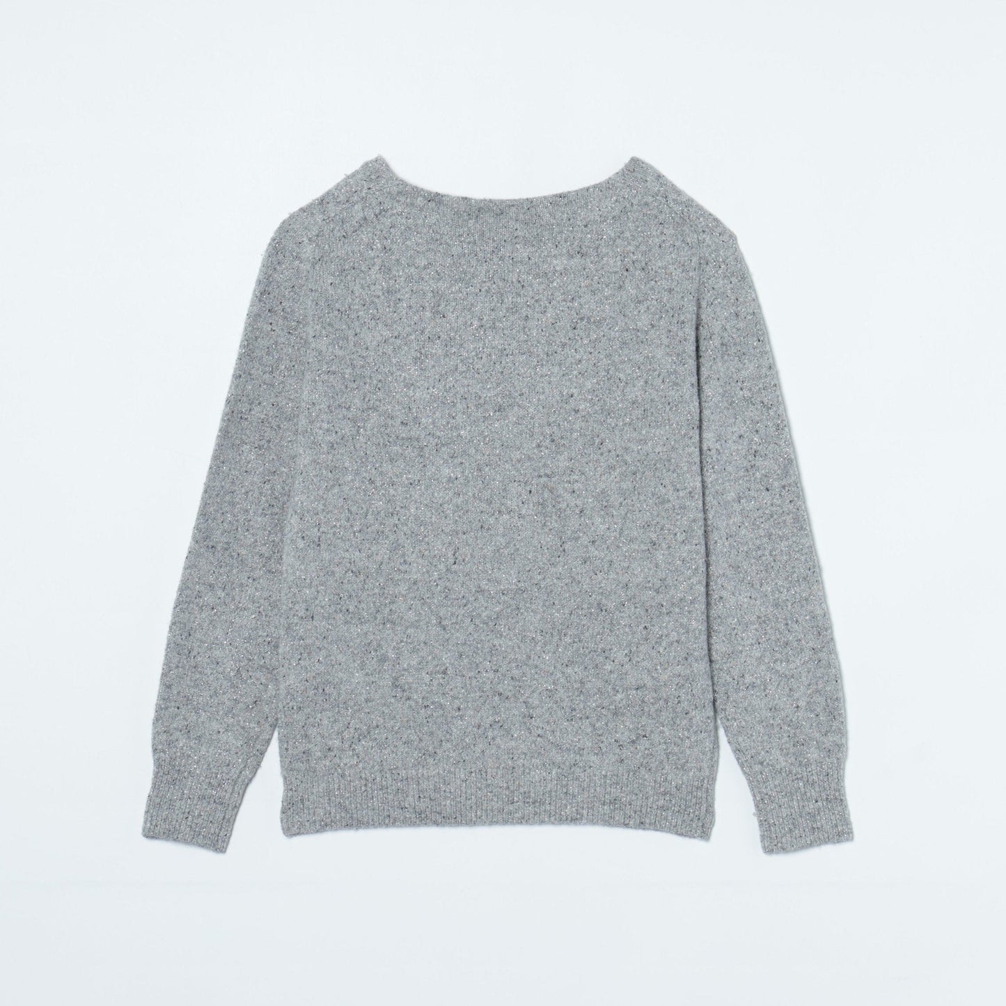 ラメツィード ボートネックニットプルオーバー