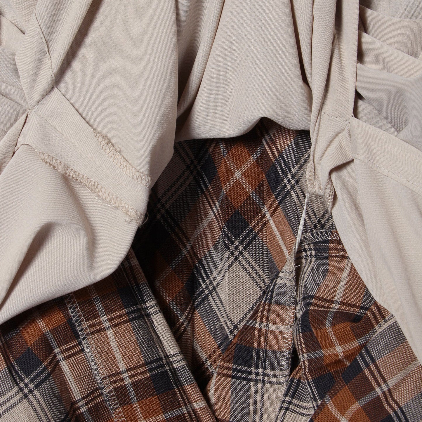 ポリエステルウール チェックプリーツスカート