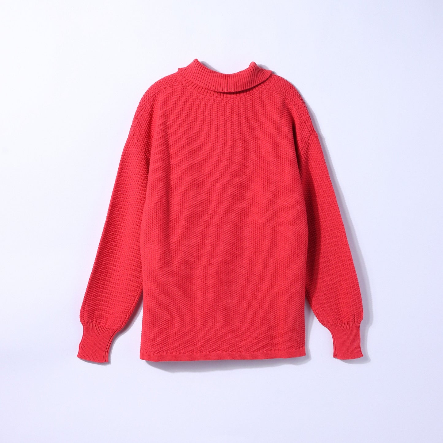 ポリコットン鹿の子 スキッパープルオーバーニット