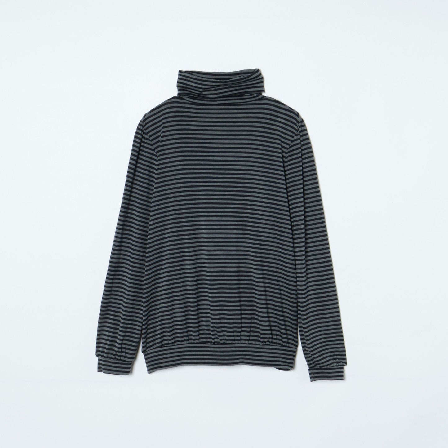 ラグウォーム ギャザータートルネックカットソー(ボーダー)/スーツインナー対応