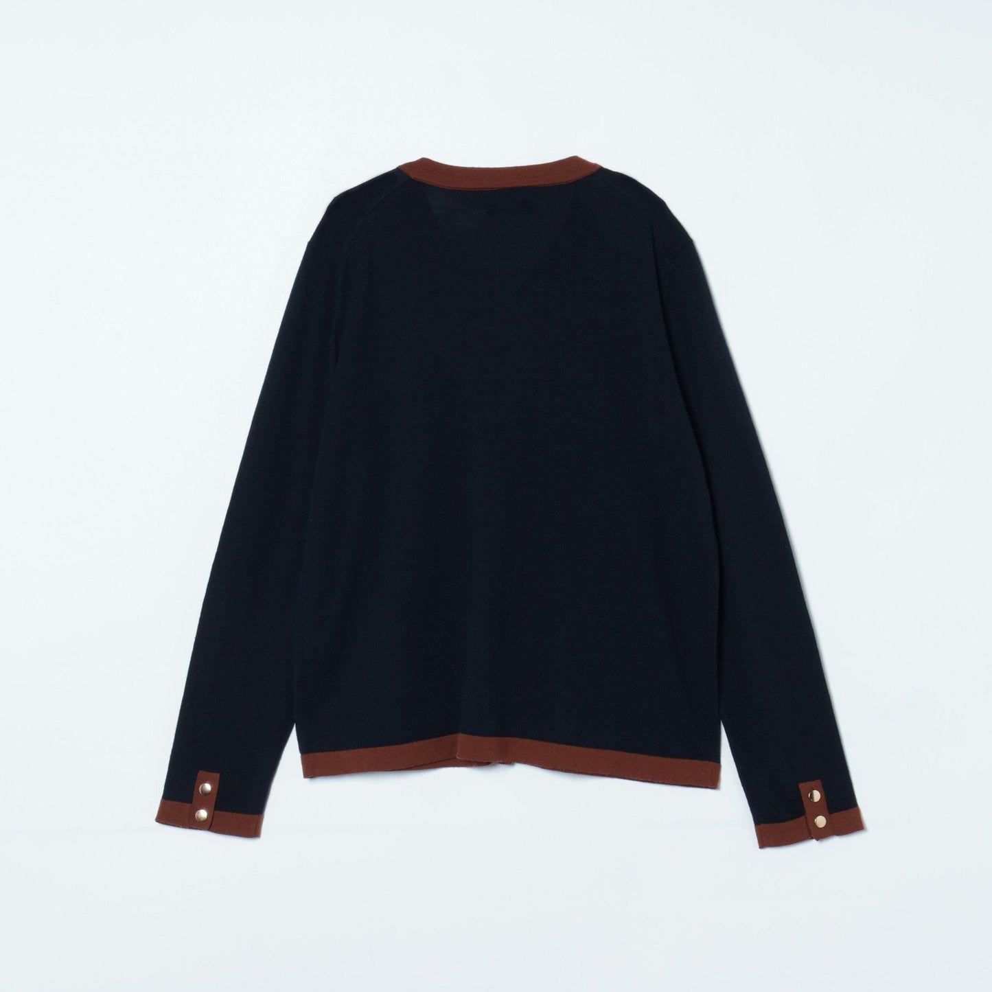 【L】【キャッシュウール】クルーネックカーディガン(無地)