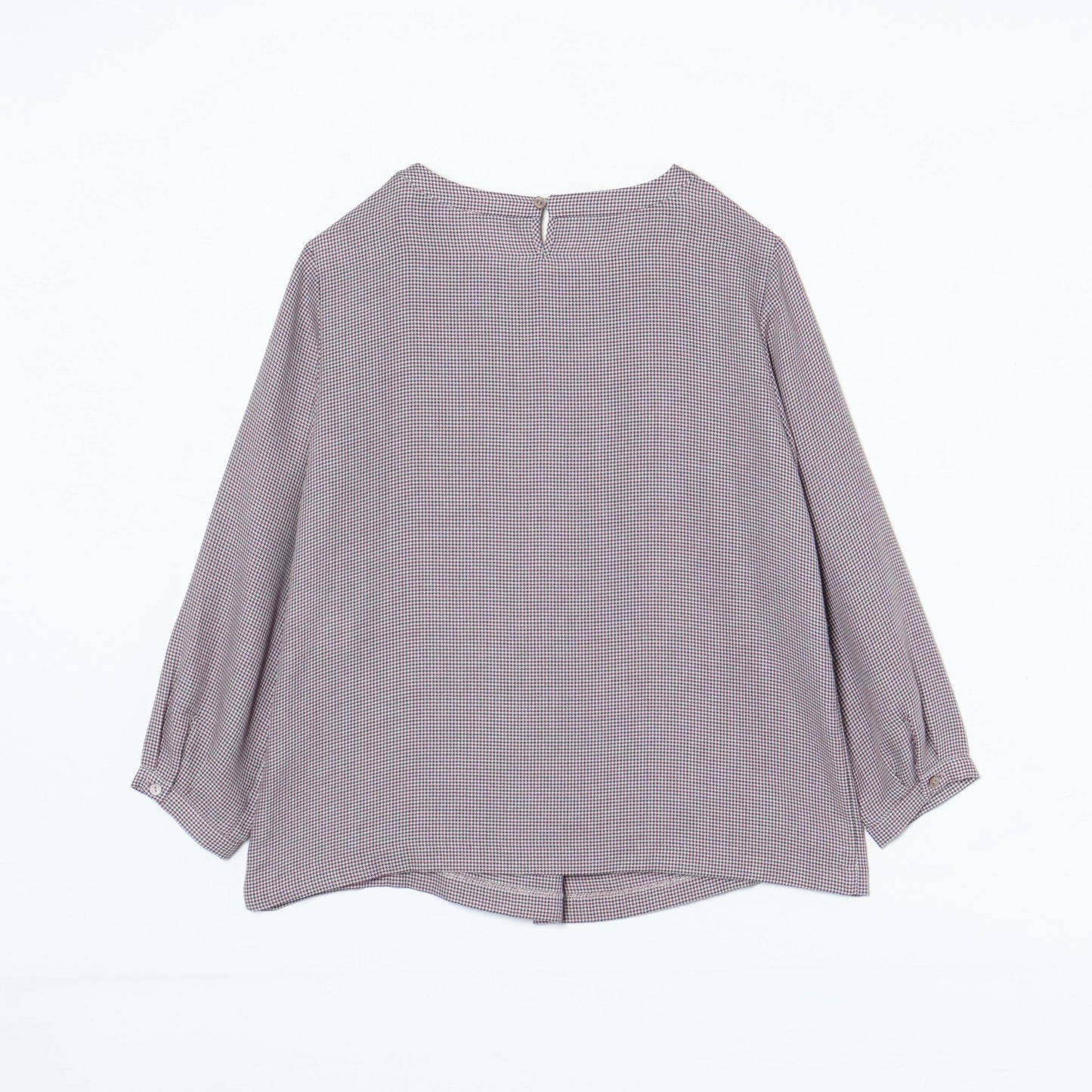 ハウンドトゥース(千鳥格子)アシンメトリーブラウス(スーツインナー対応)