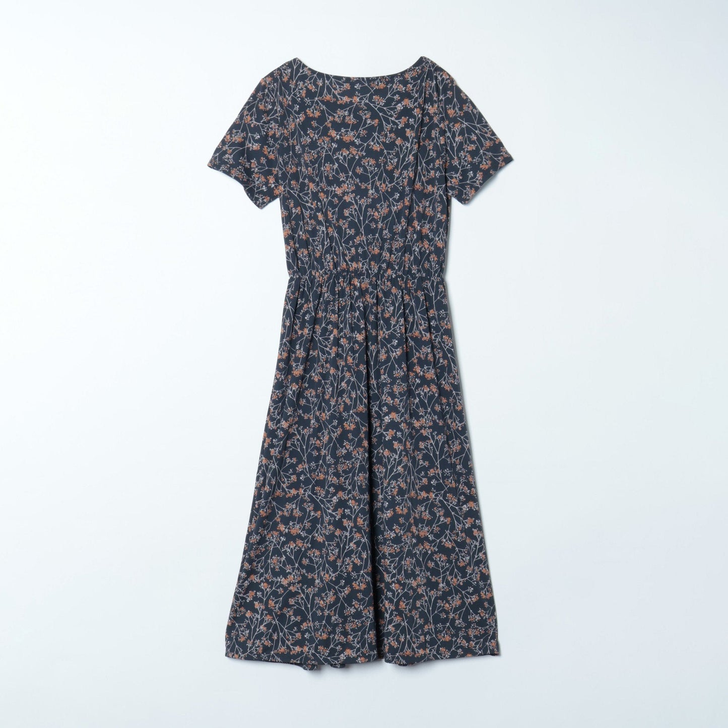 強撚スムース カスミソウプリント 半袖ワンピース