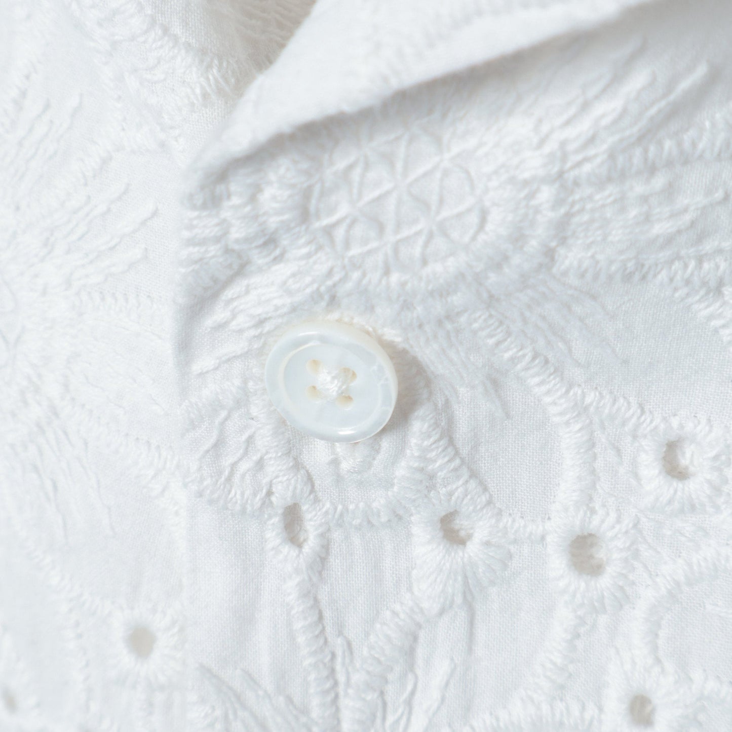 BENCH MARKING SHIRT: フラワーレース オープンカラー ショートスリーブ シャツ