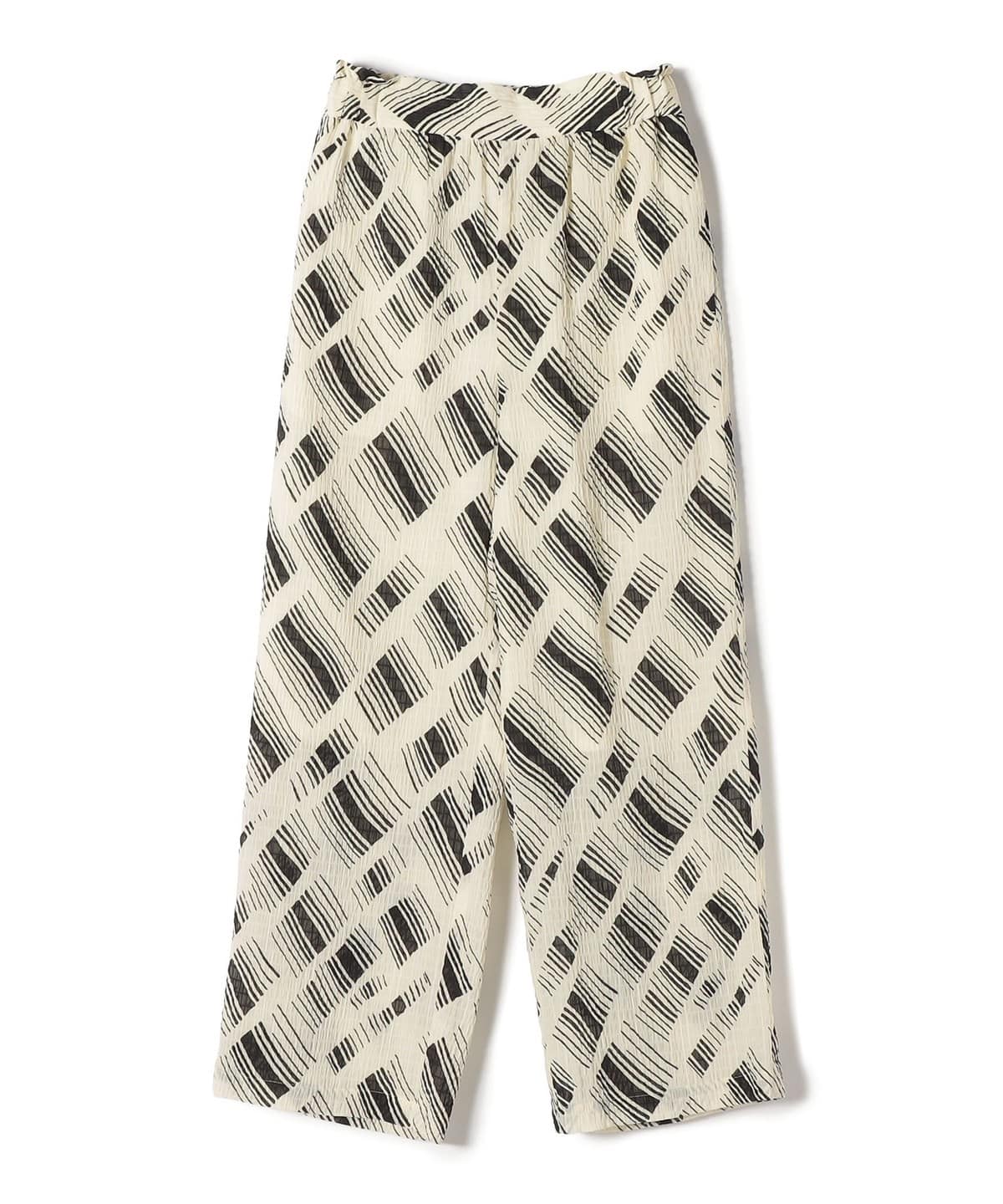 〈手洗い可能〉Deveaux モノトーン プリント パンツ