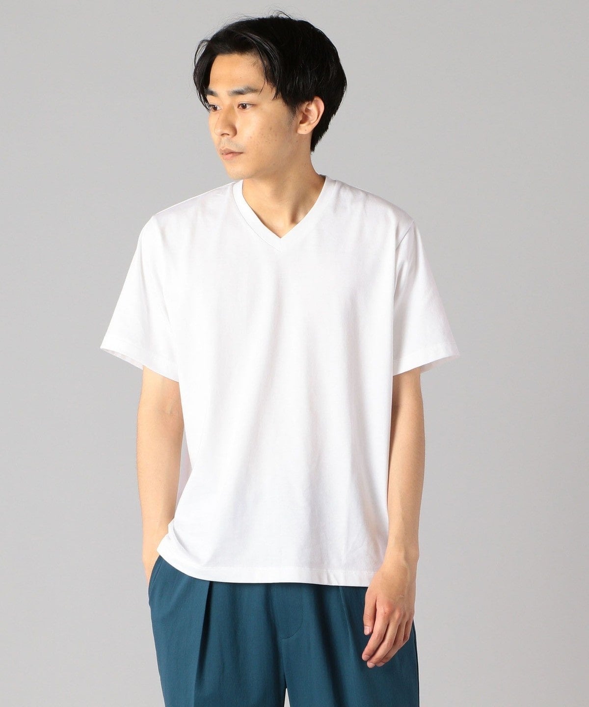 SHIPS: 抗菌・防臭 NANO-FINE（R） コットン Vネック Tシャツ / S