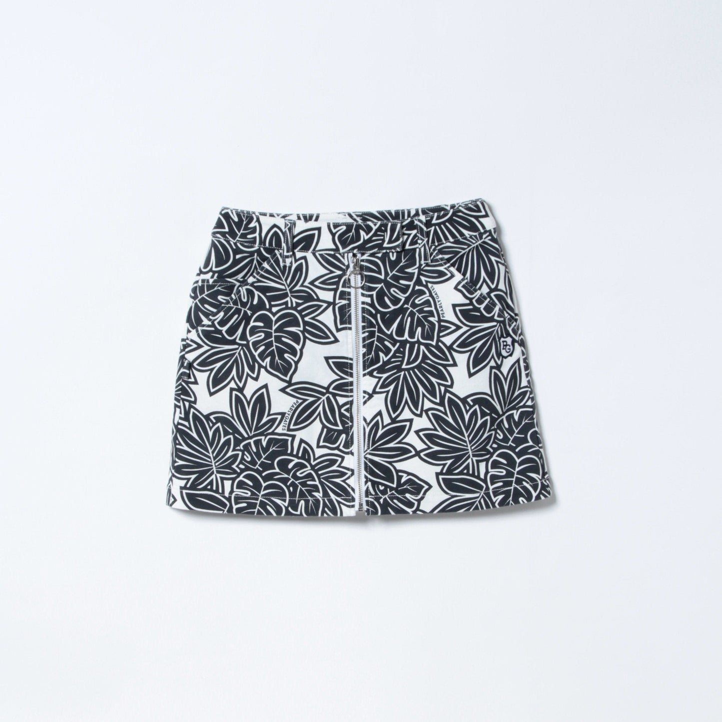 ドビーストレッチ モンステラ柄プリント スカート (LADIES)<MONSTERA PATTERN>