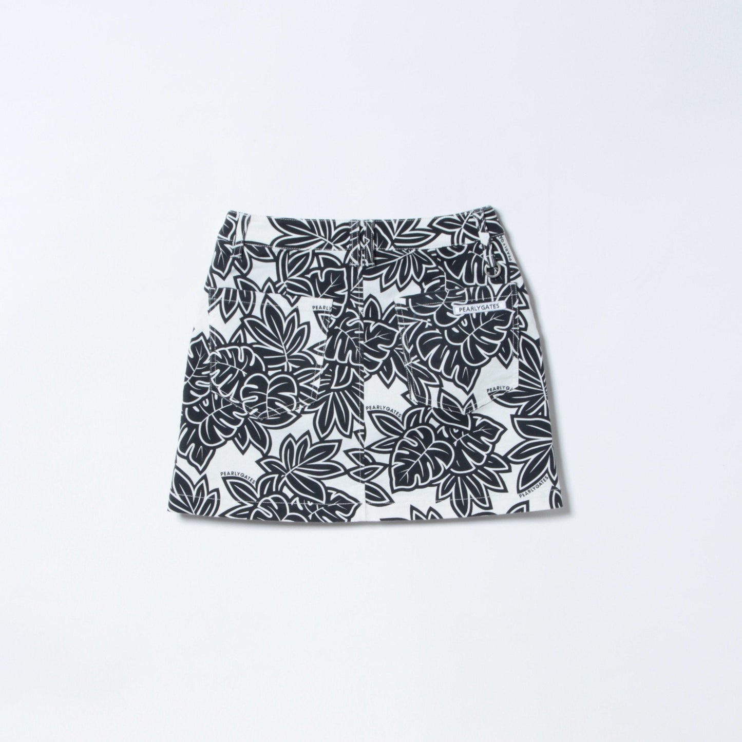ドビーストレッチ モンステラ柄プリント スカート (LADIES)<MONSTERA PATTERN>