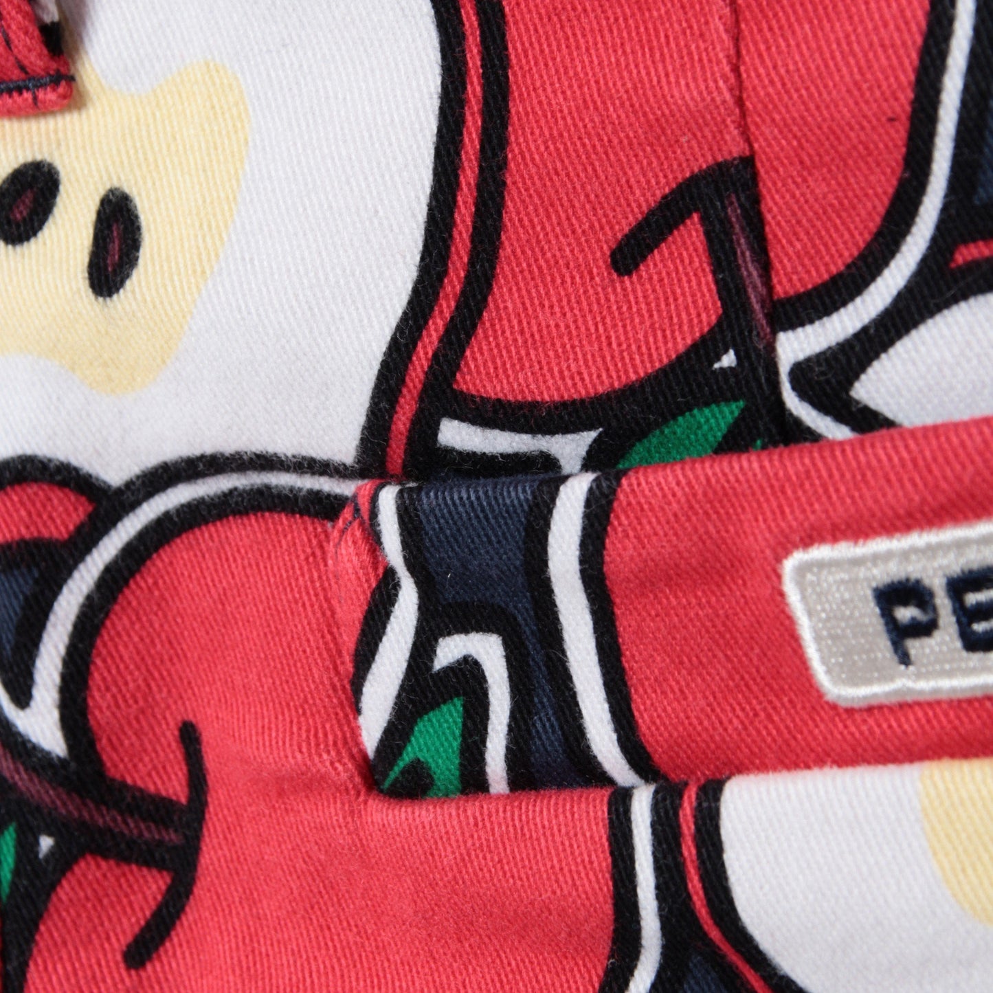 パワフルコットンストレッチ スノーパウダーピーチ リンゴプリント スカート