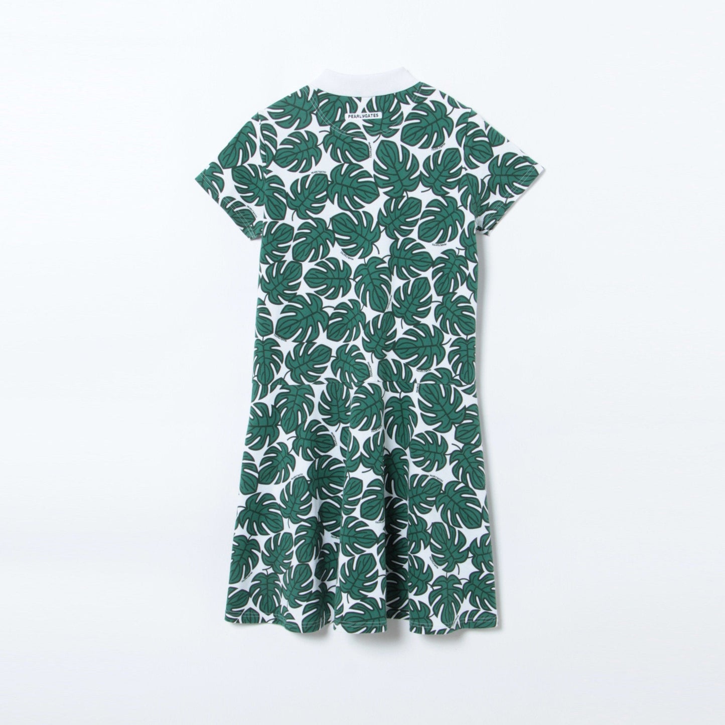 カノコ インレイ モンステラ柄 ポロ ワンピース <MONSTERA PATTERN>