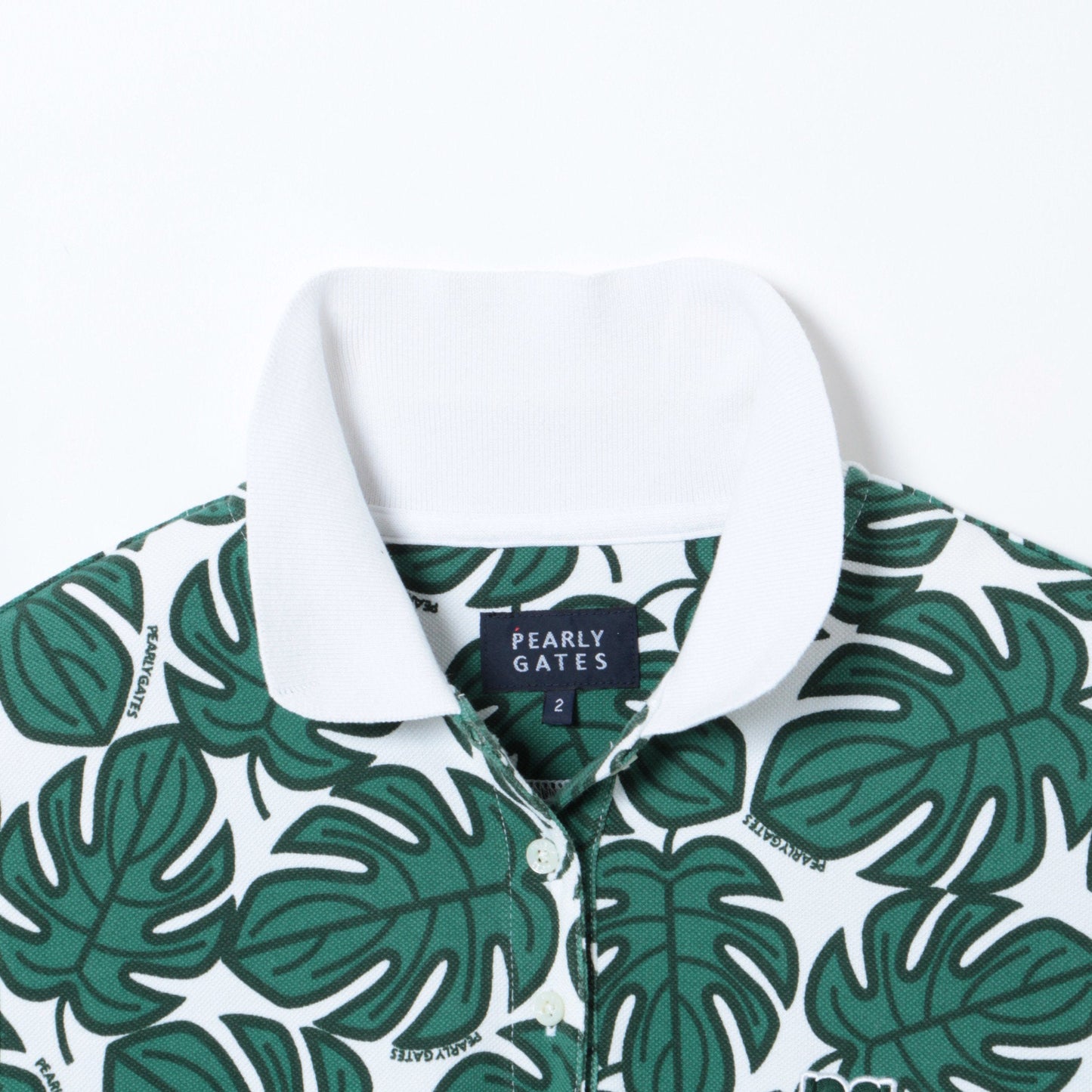 カノコ インレイ モンステラ柄 ポロ ワンピース <MONSTERA PATTERN>