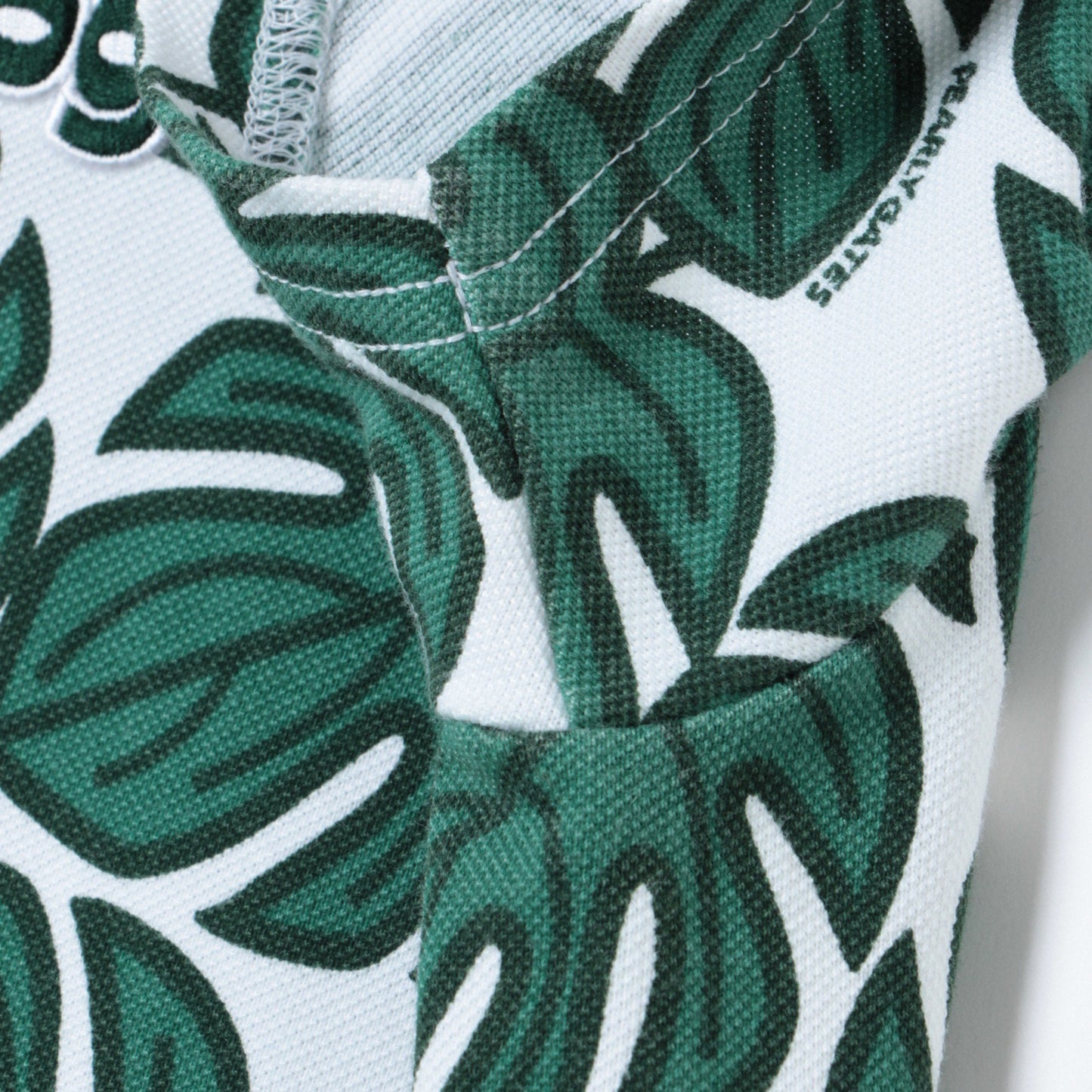 カノコ インレイ モンステラ柄 ポロ ワンピース <MONSTERA PATTERN>