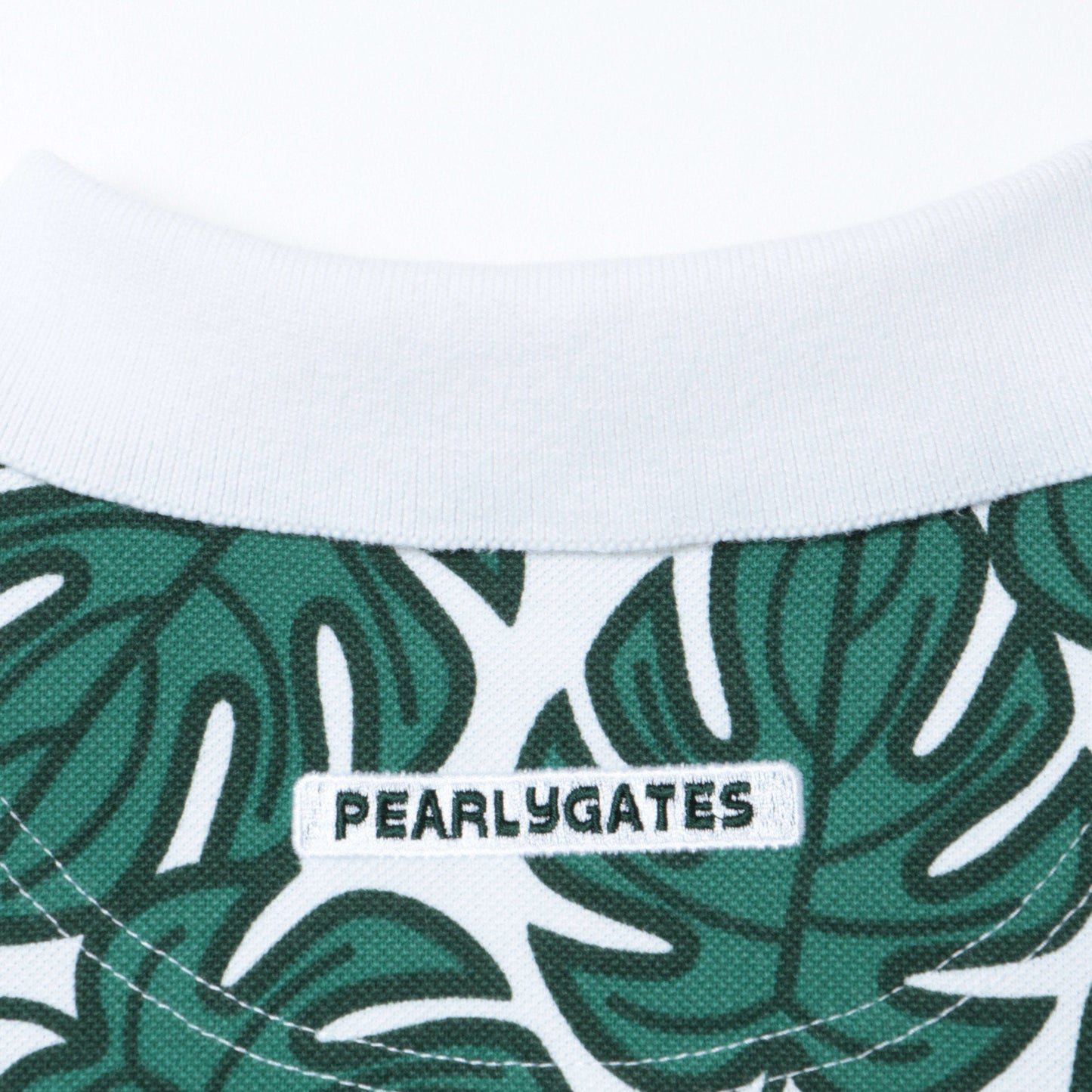カノコ インレイ モンステラ柄 ポロ ワンピース <MONSTERA PATTERN>