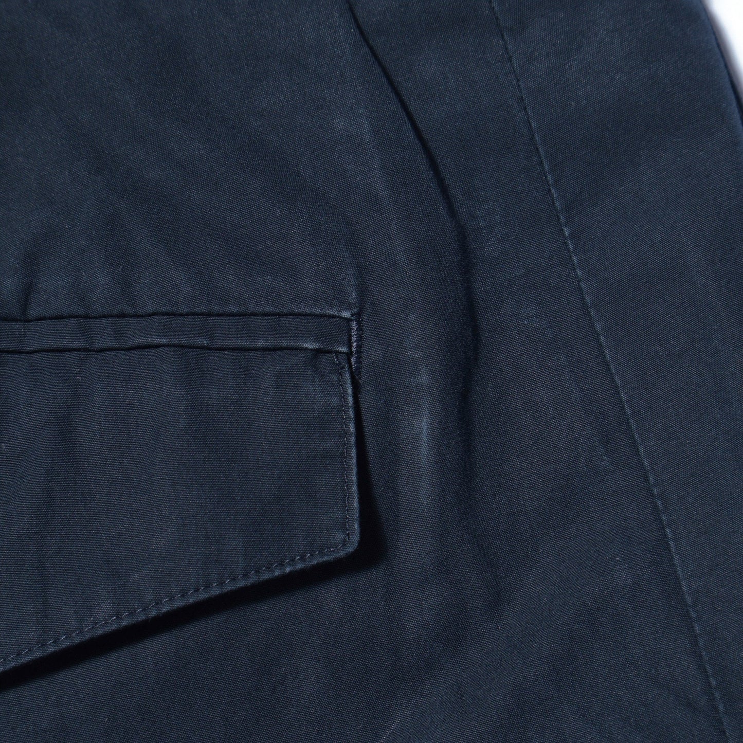 WASHED YARN DYE COTTON POPLIN TROUSERS