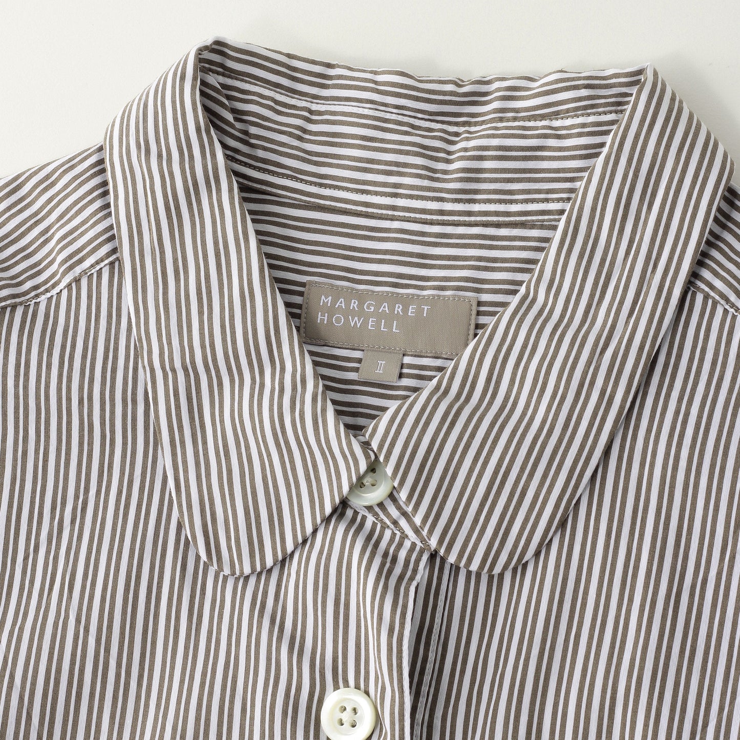TRAM STRIPE COTTON SILK SHIRT