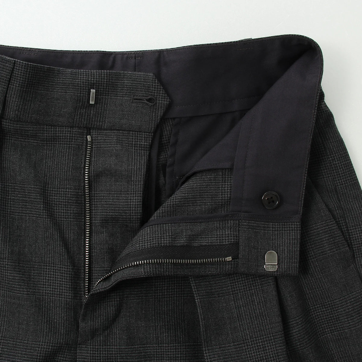 FINE GLEN CHECK WOOL TROUSERS