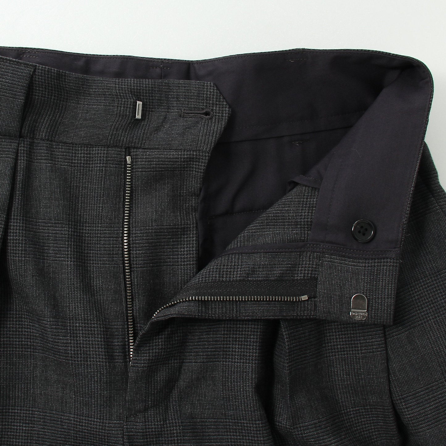 FINE GLEN CHECK WOOL TROUSERS