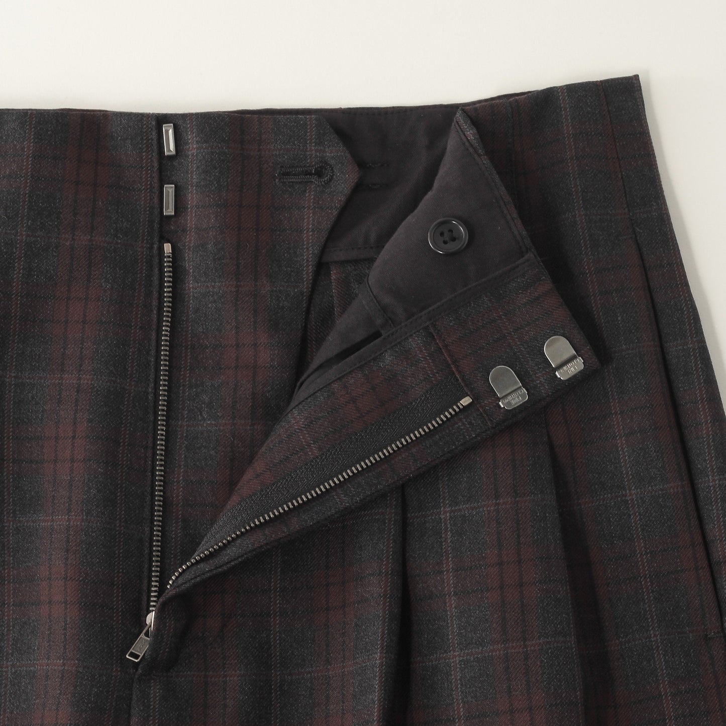 PLAID WOOL TROUSERS