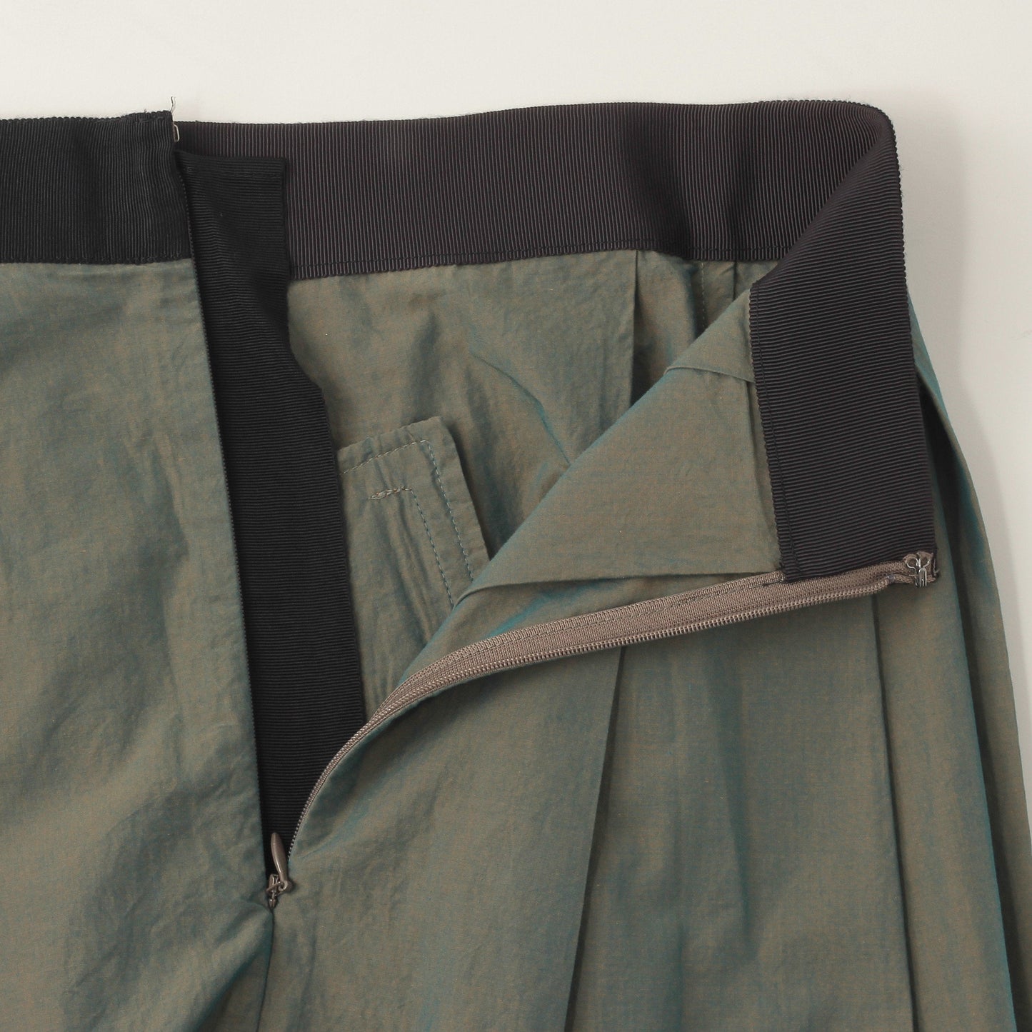 YARN DYED COTTON POPLIN SKIRT