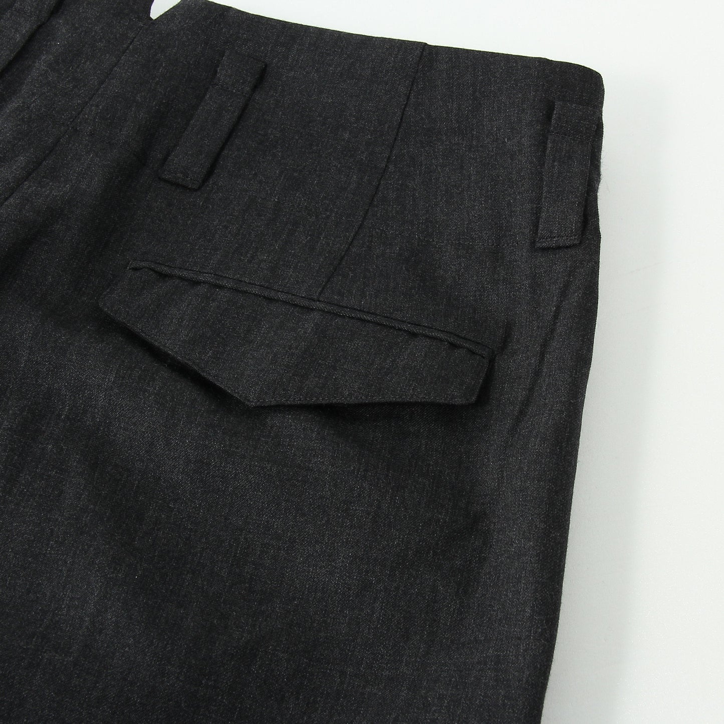 FINE WOOL TWILL TROUSERS